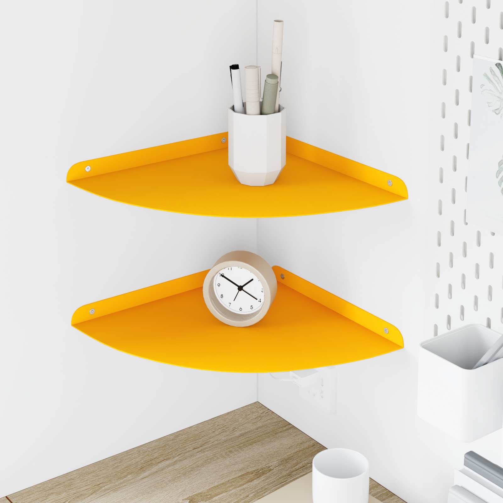 vidaXL Wandplank met plank met opslag 2 pcs Zwart 18 x 18 x 2.3 cm