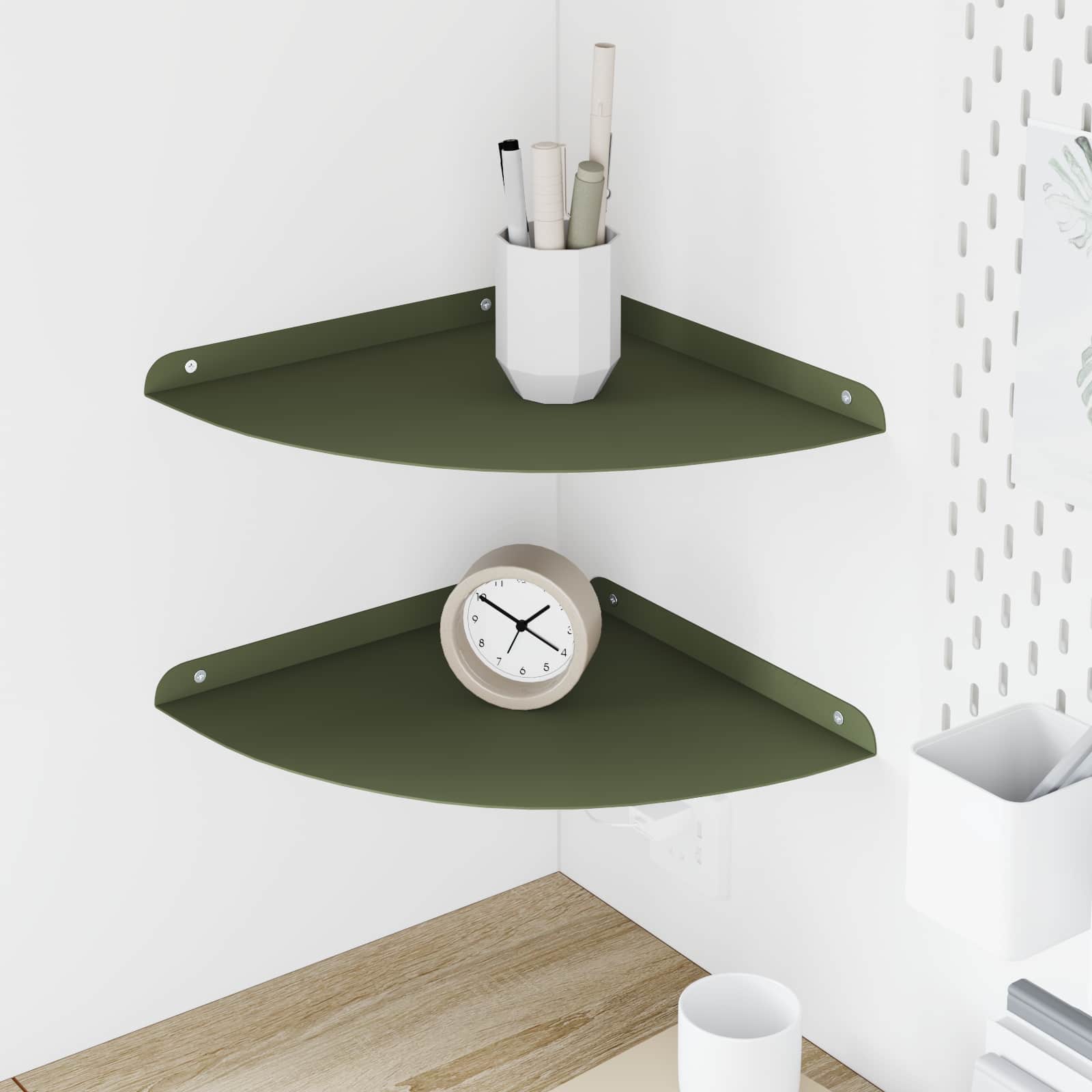 vidaXL Wandplank met plank met opslag 2 pcs Zwart 18 x 18 x 2.3 cm