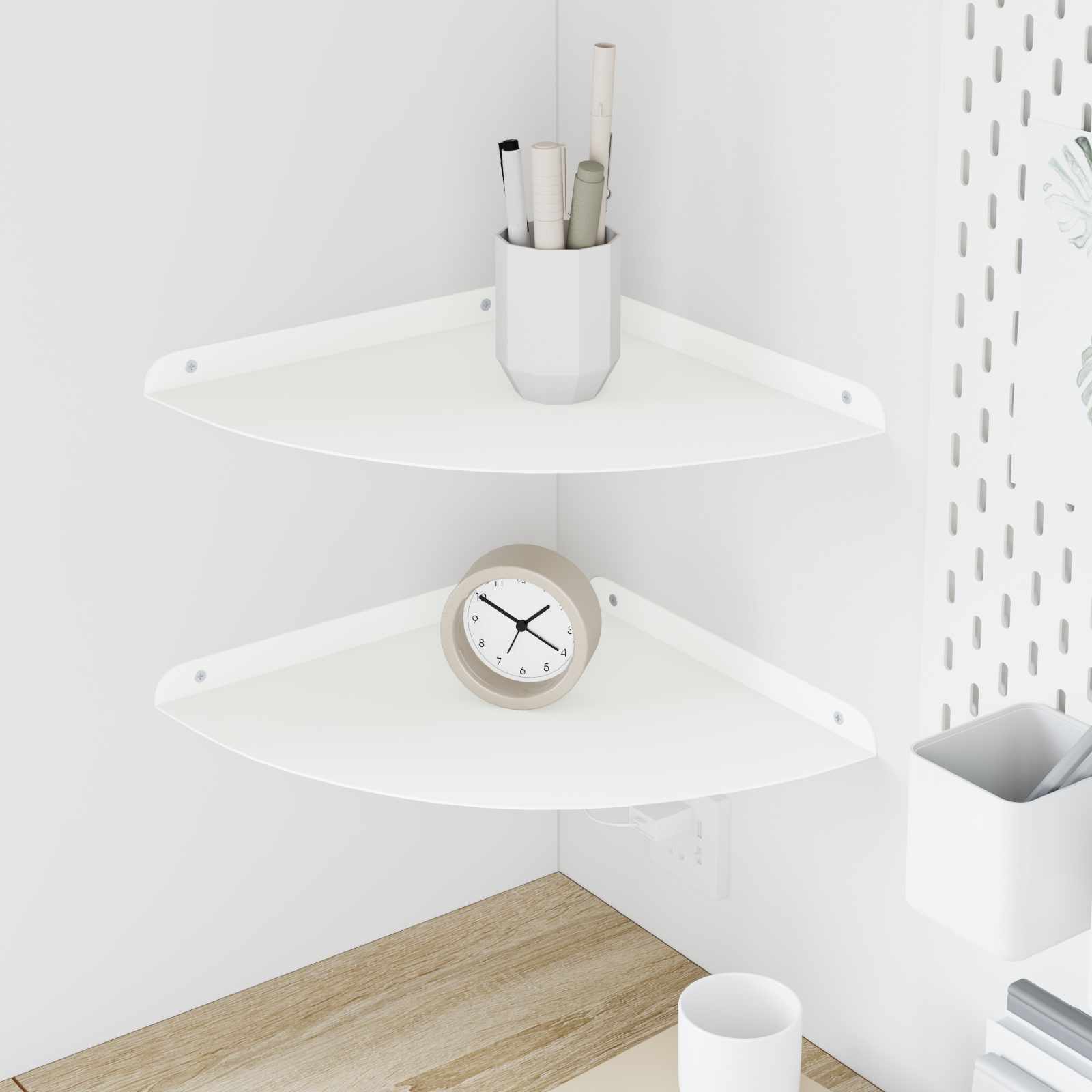 vidaXL Wandplank met plank met opslag 2 pcs Zwart 18 x 18 x 2.3 cm