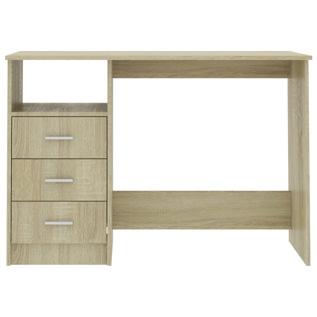 vidaXL Bureau met lades 110x50x76 cm spaanplaat wit
