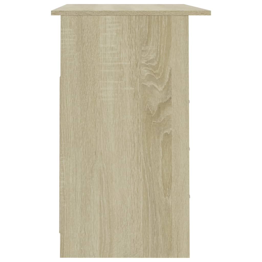 vidaXL Bureau met lades 110x50x76 cm spaanplaat wit