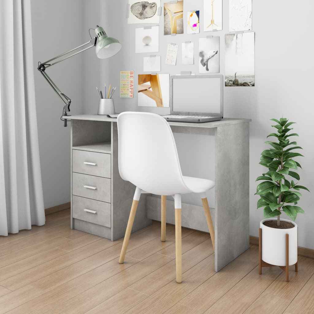 vidaXL Bureau met lades 110x50x76 cm spaanplaat wit