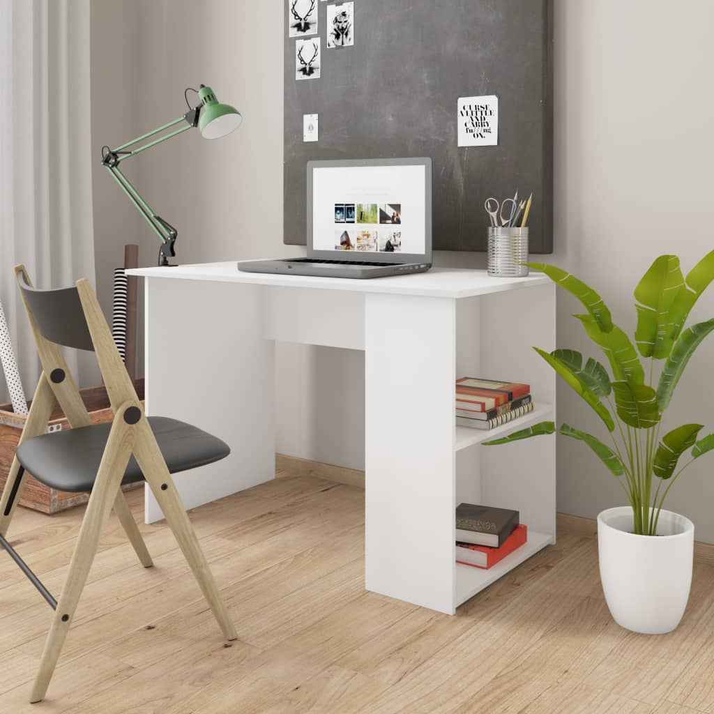 vidaXL Bureau 110x60x73 cm bewerkt hout wit
