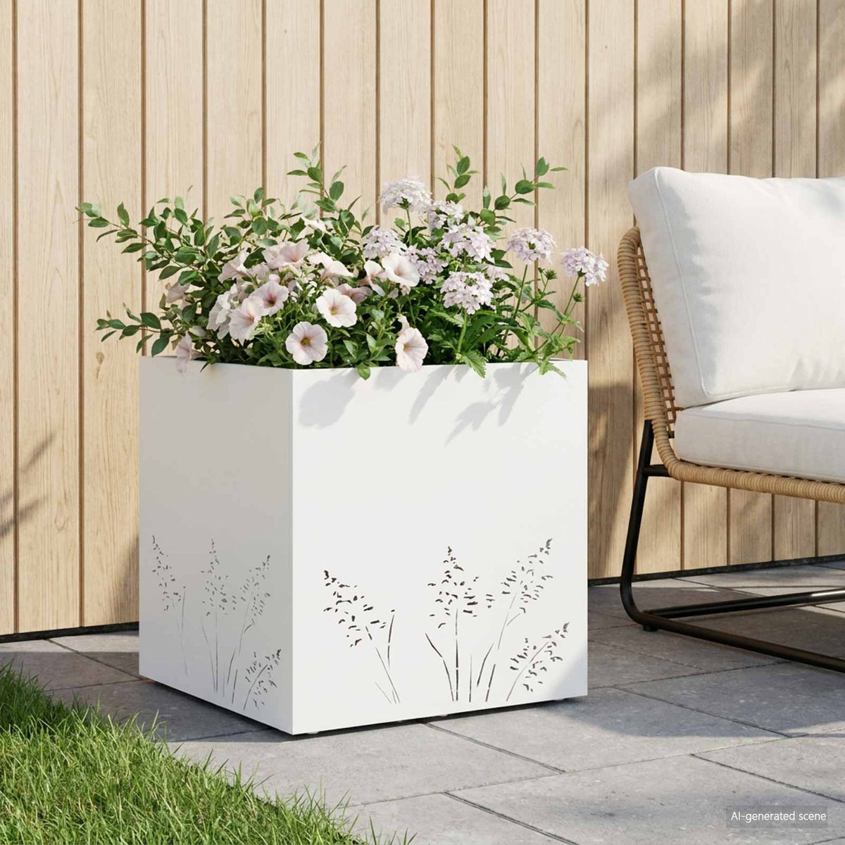 vidaXL Plantenbak zilver 50 x 50 x 49 cm Roestvrij staal