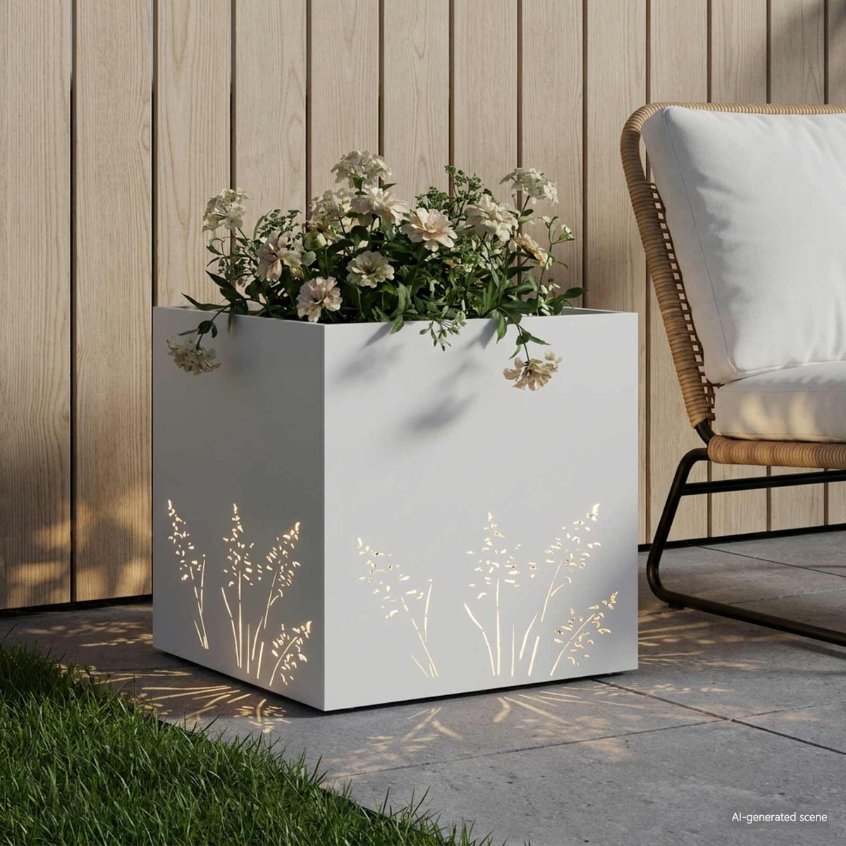 vidaXL Plantenbak zilver 50 x 50 x 49 cm Roestvrij staal