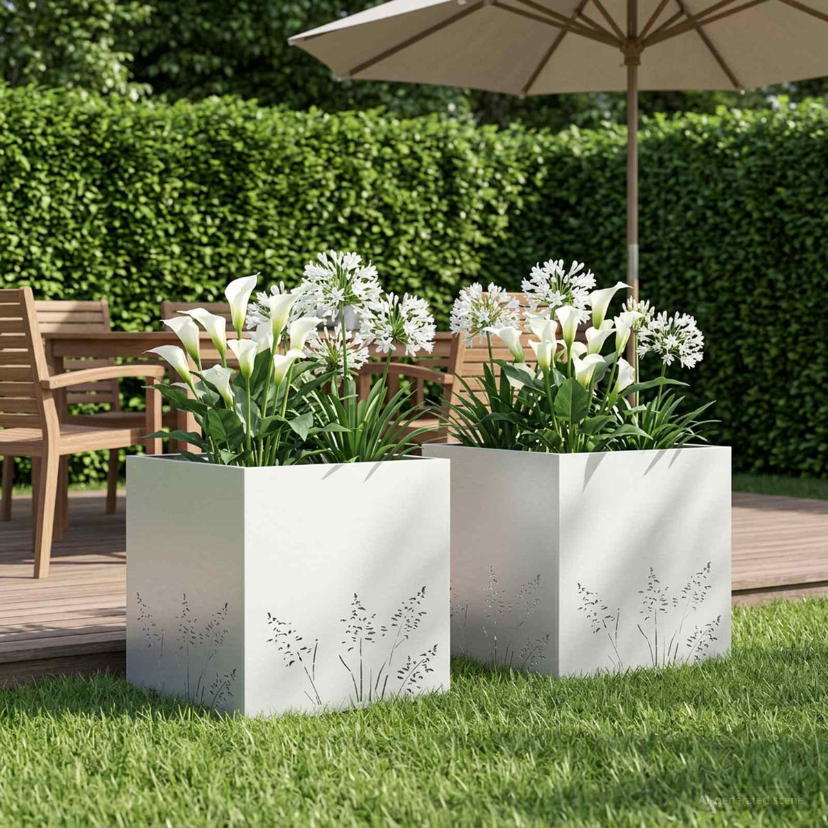 vidaXL Plantenbak zilver 50 x 50 x 49 cm Roestvrij staal