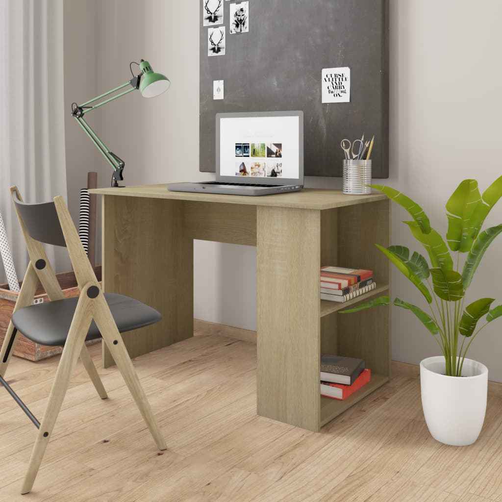 vidaXL Bureau 110x60x73 cm bewerkt hout wit