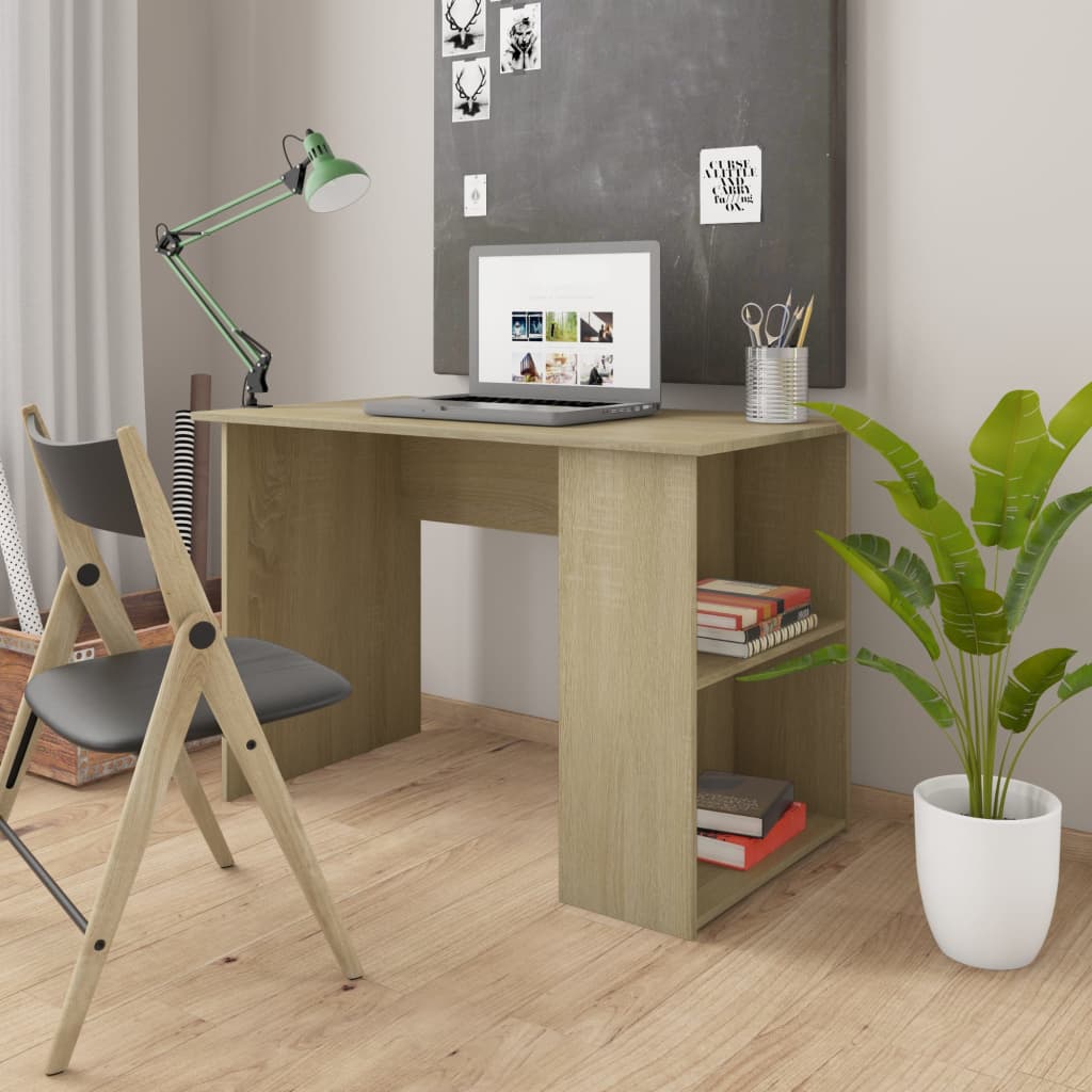 vidaXL Bureau 110x60x73 cm bewerkt hout wit