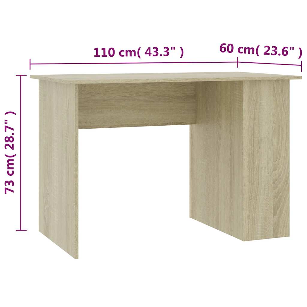 vidaXL Bureau 110x60x73 cm bewerkt hout wit