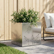 vidaXL Plantenbak zilver 50 x 50 x 49 cm Roestvrij staal