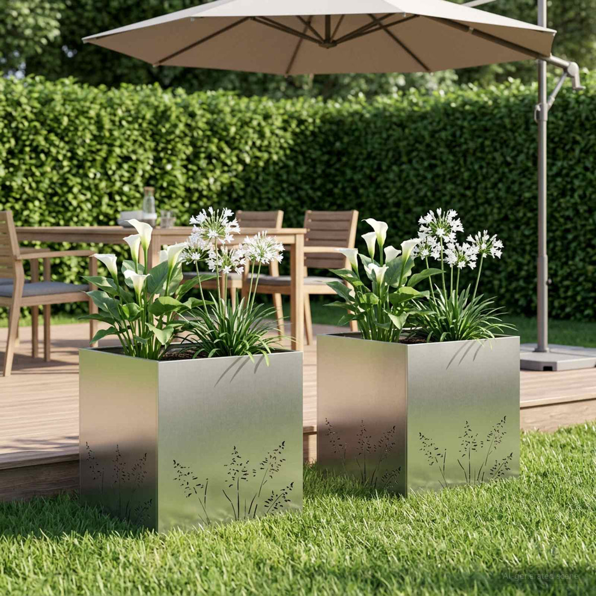 vidaXL Plantenbak zilver 50 x 50 x 49 cm Roestvrij staal