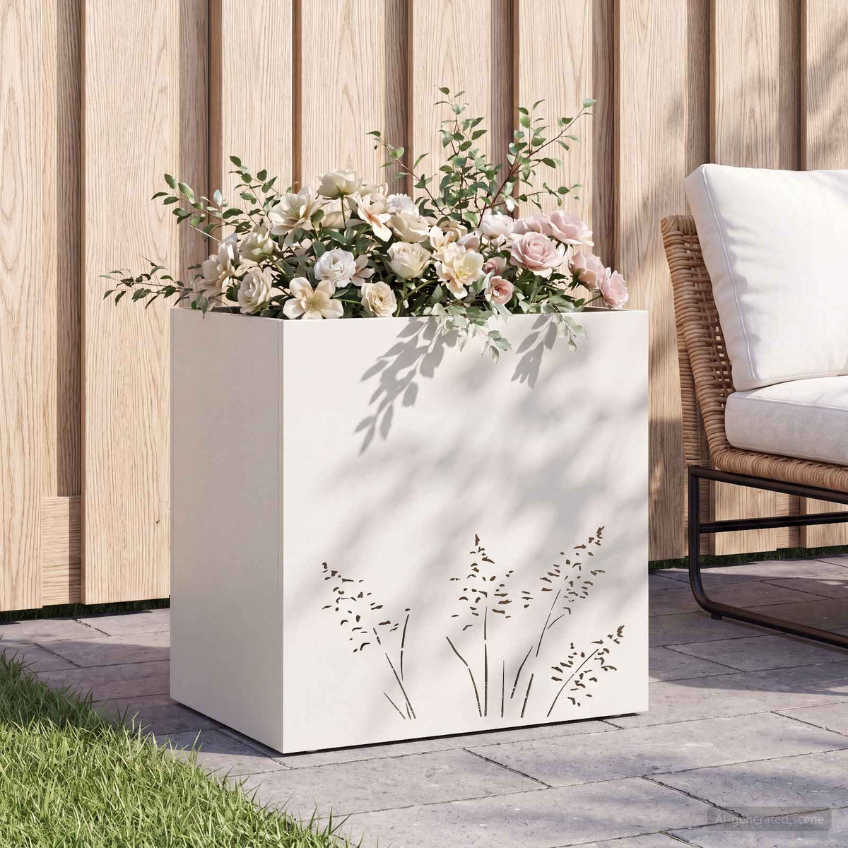 vidaXL Plantenbak zilver 50 x 50 x 49 cm Roestvrij staal