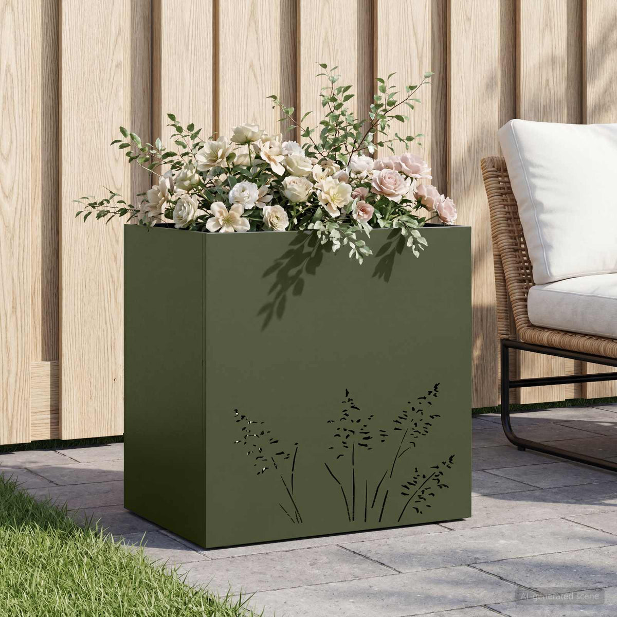 vidaXL Plantenbak zilver 50 x 50 x 49 cm Roestvrij staal