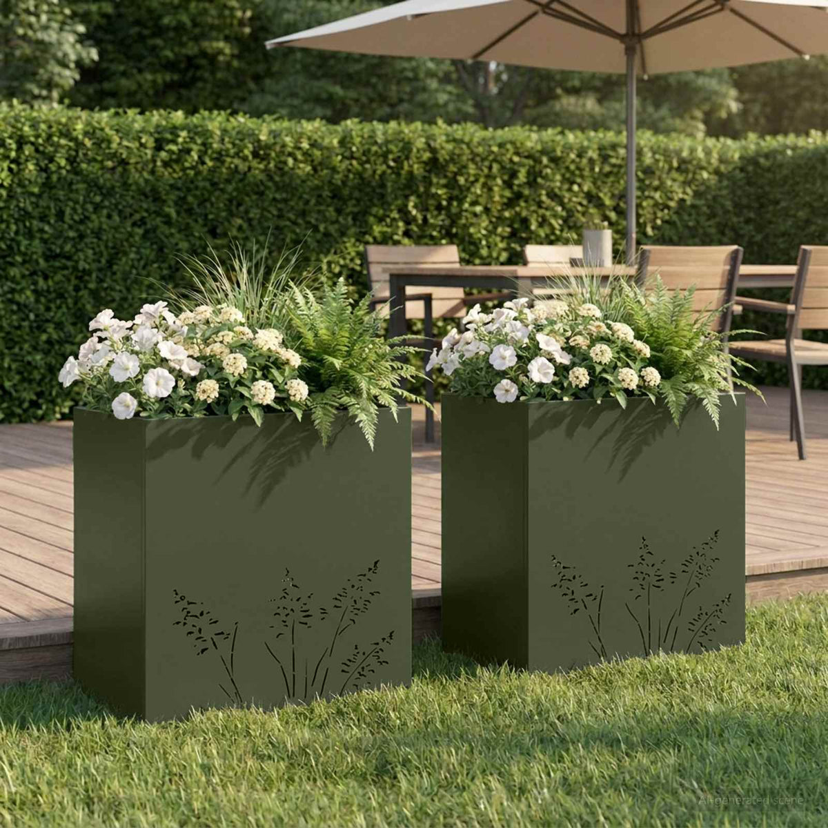 vidaXL Plantenbak zilver 50 x 50 x 49 cm Roestvrij staal