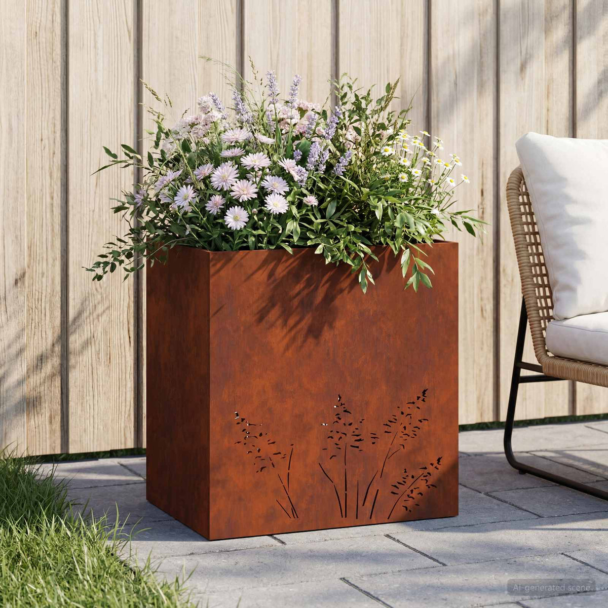 vidaXL Plantenbak zilver 50 x 50 x 49 cm Roestvrij staal
