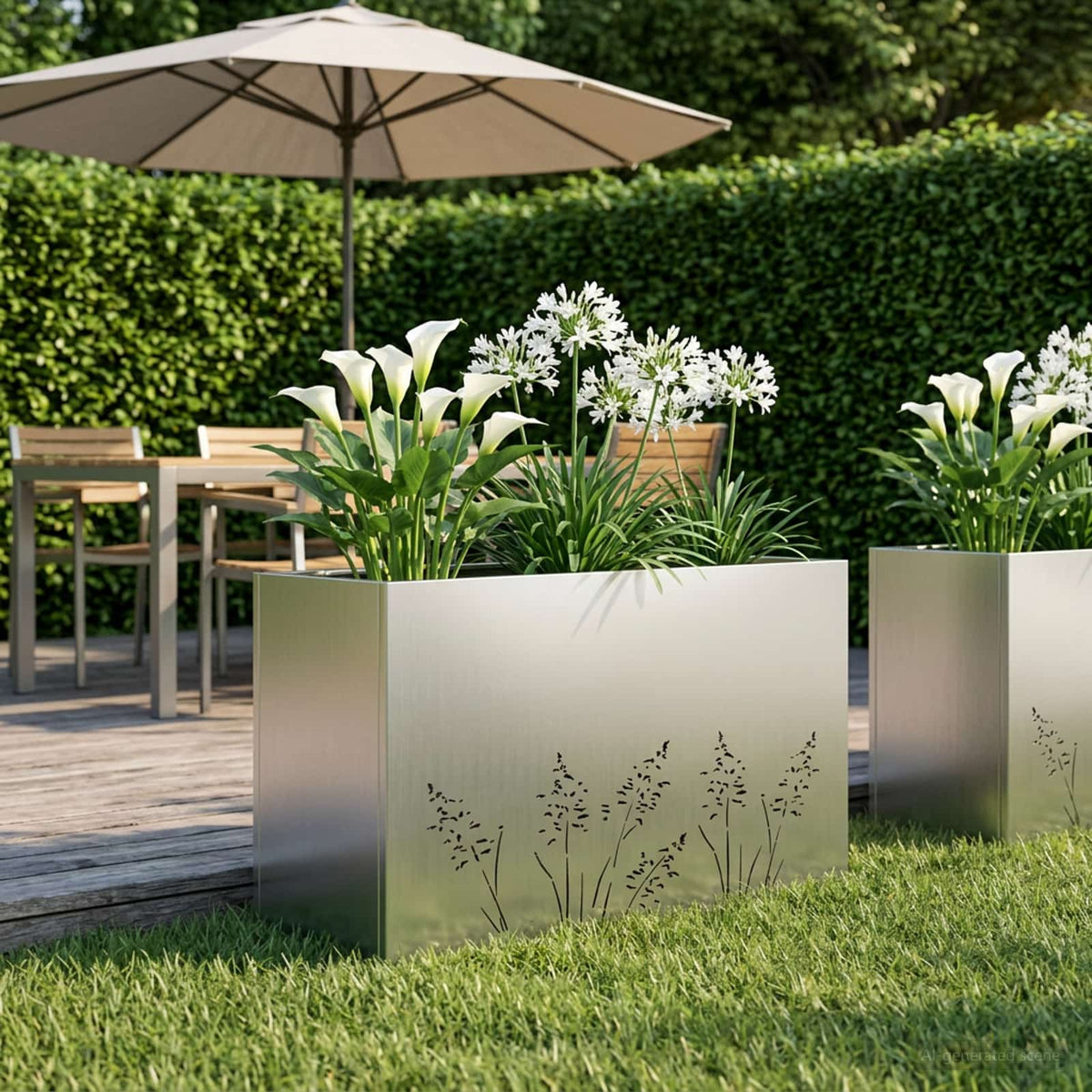 vidaXL Plantenbak zilver 50 x 50 x 49 cm Roestvrij staal