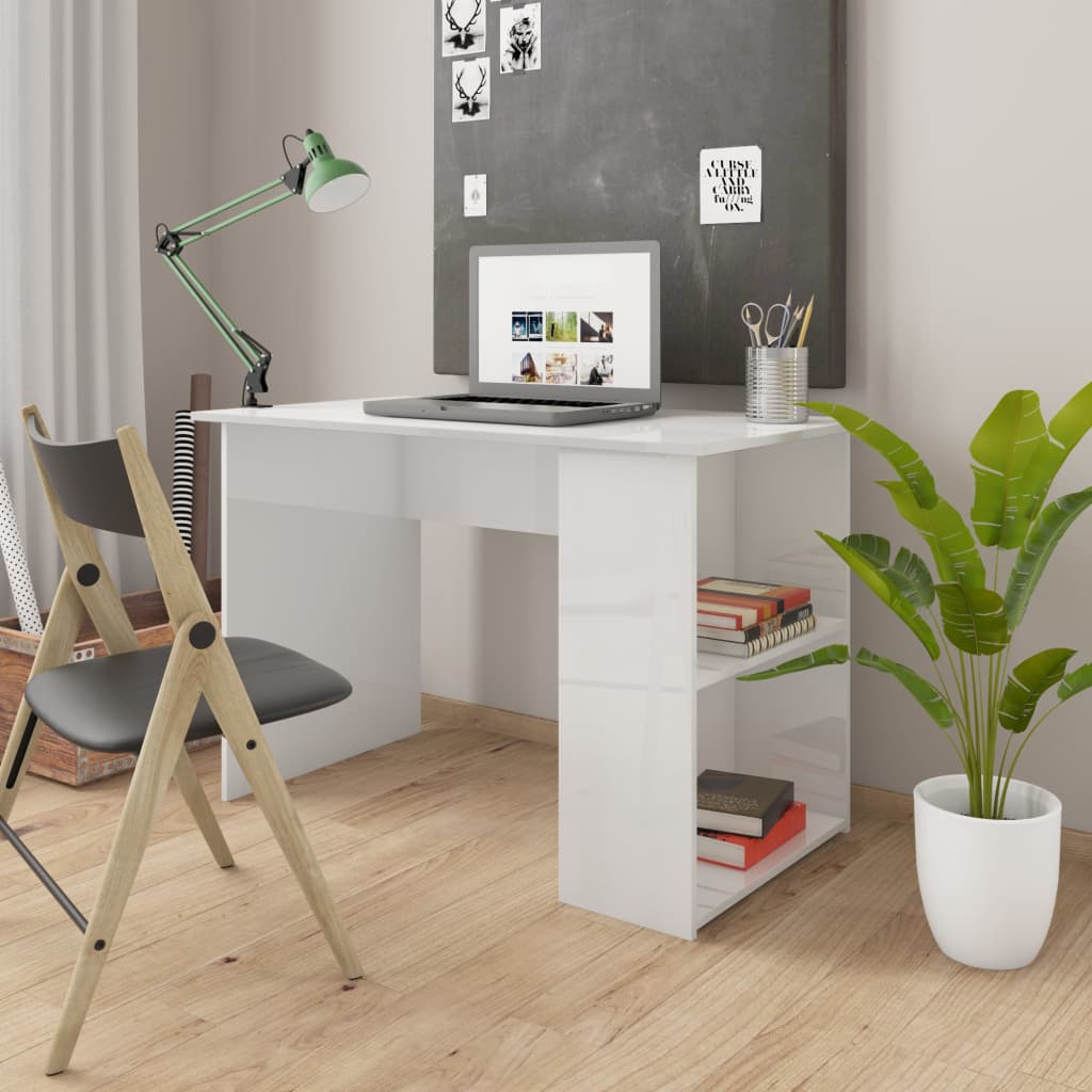 vidaXL Bureau 110x60x73 cm bewerkt hout wit