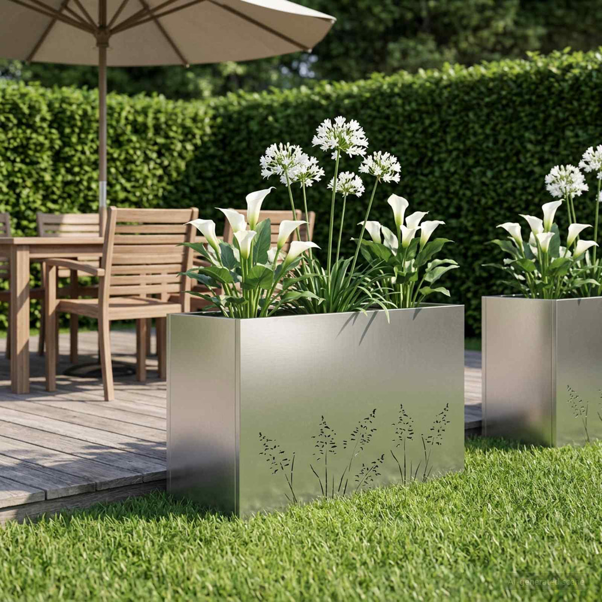 vidaXL Plantenbak zilver 50 x 50 x 49 cm Roestvrij staal