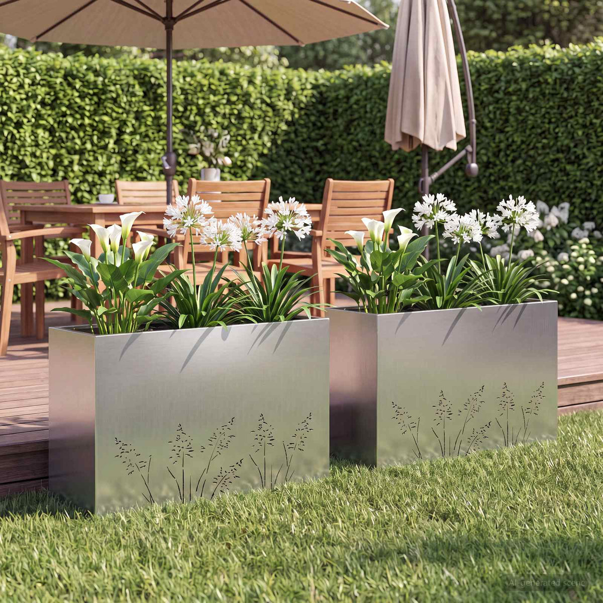 vidaXL Plantenbak zilver 50 x 50 x 49 cm Roestvrij staal