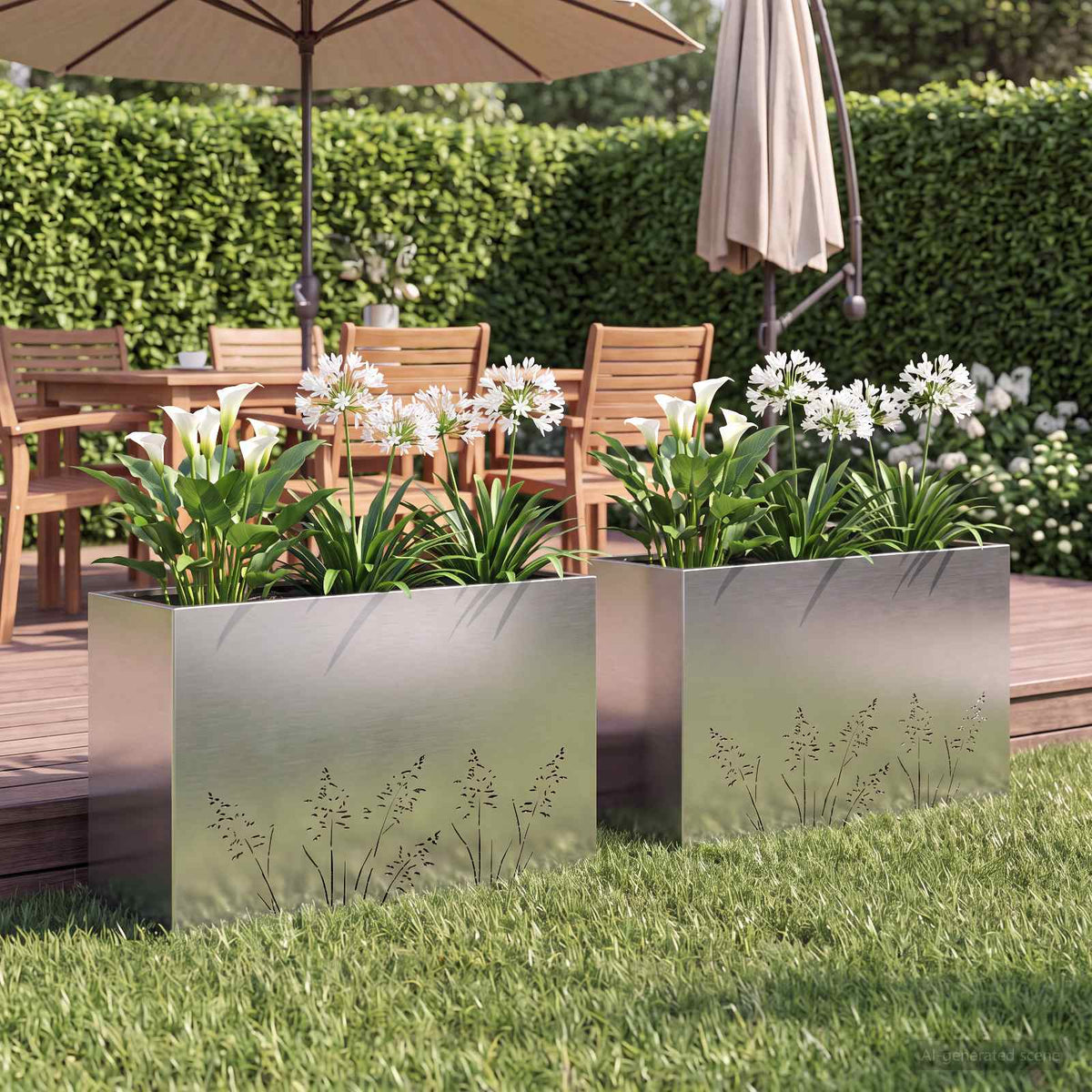 vidaXL Plantenbak zilver 50 x 50 x 49 cm Roestvrij staal