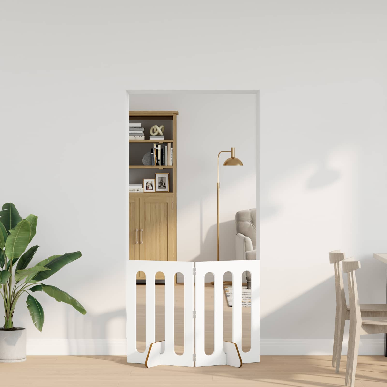 vidaXL Opvouwbaar huisdierhek 2 pcs Wit 100,5 x 38 x 90 cm