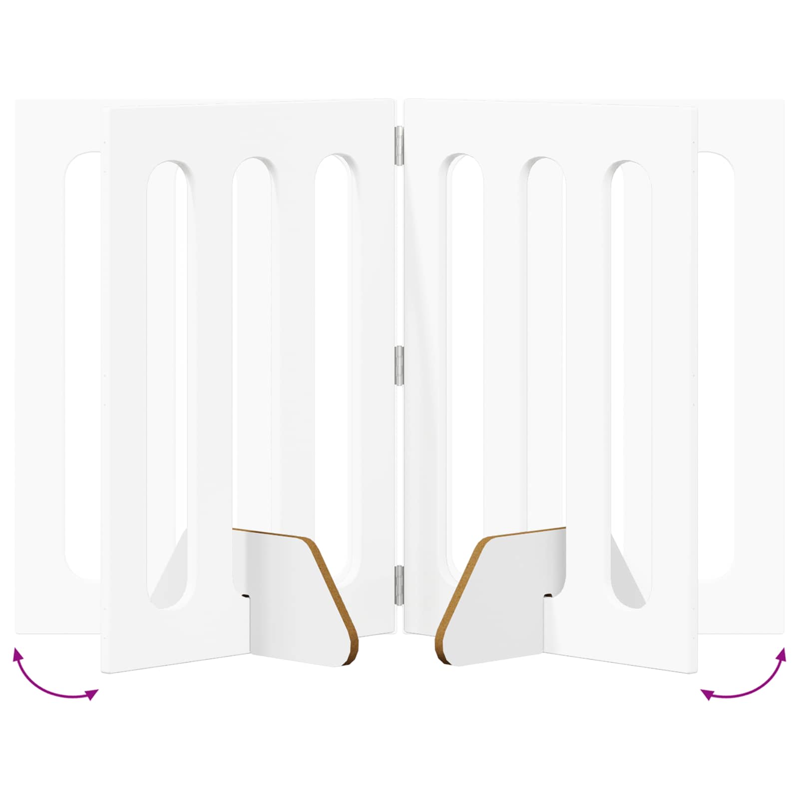 vidaXL Opvouwbaar huisdierhek 2 pcs Wit 100,5 x 38 x 90 cm