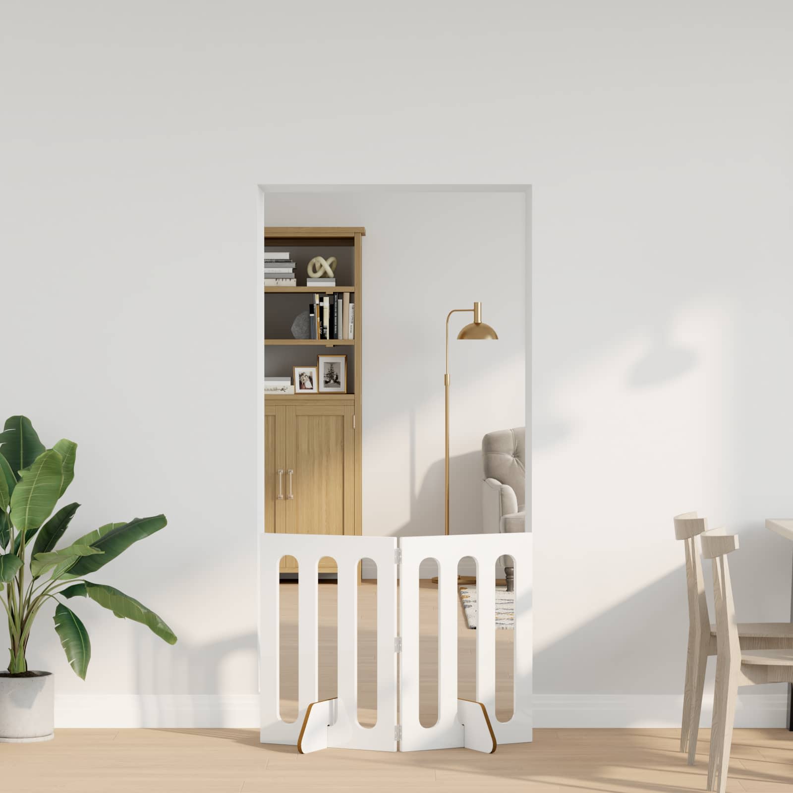 vidaXL Opvouwbaar huisdierhek 2 pcs Wit 100,5 x 38 x 90 cm