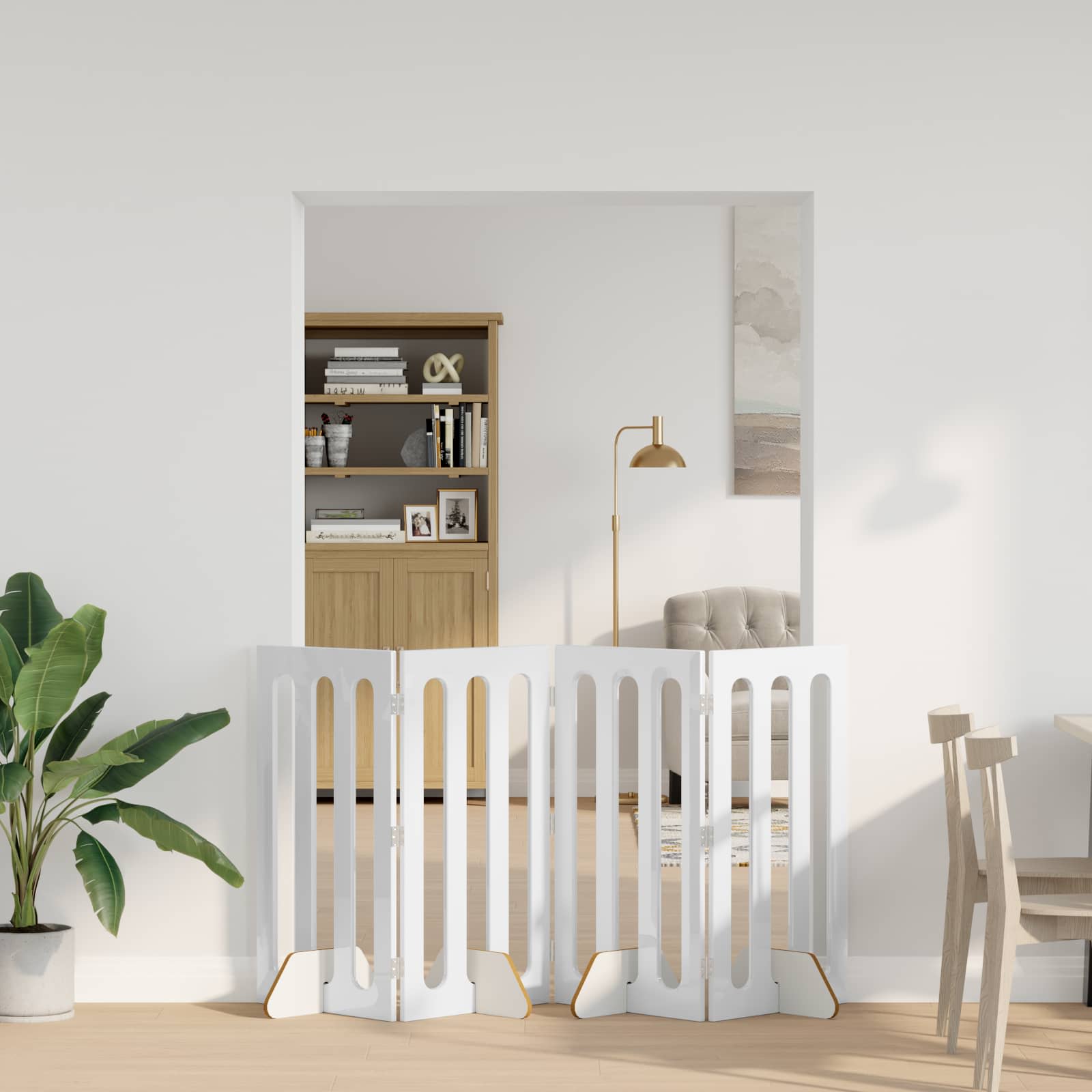 vidaXL Opvouwbaar huisdierhek 2 pcs Wit 100,5 x 38 x 90 cm