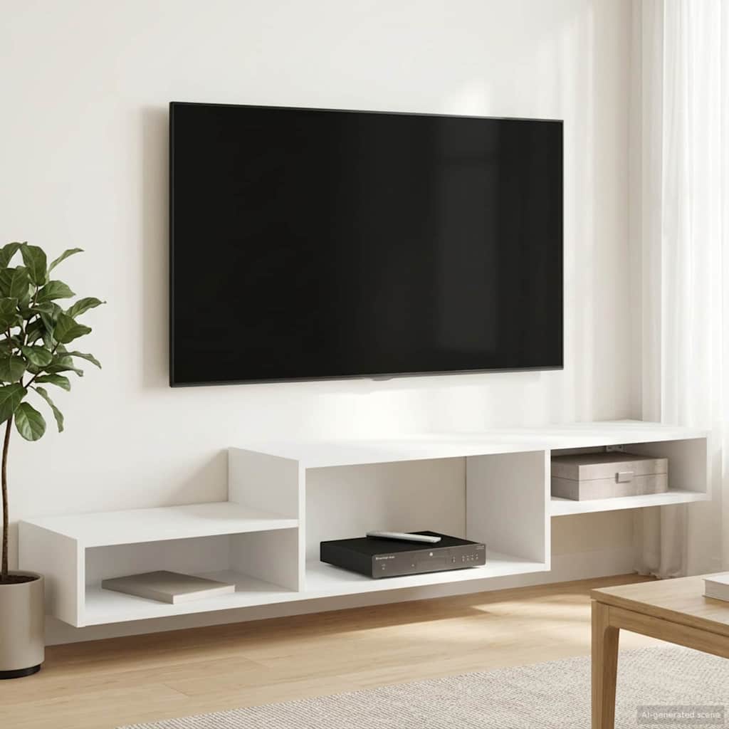 vidaXL Wandgemonteerd tv-meubel Muurmontage Wit 150 x 28 x 26 cm