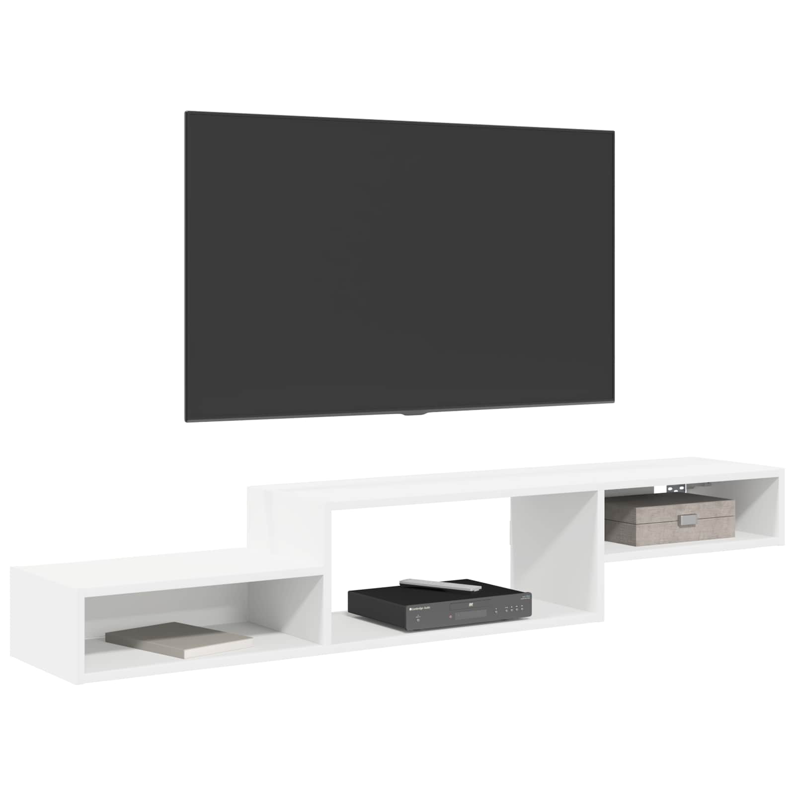 vidaXL Wandgemonteerd tv-meubel Muurmontage Wit 150 x 28 x 26 cm