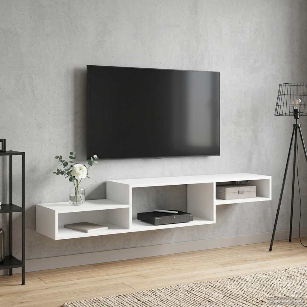 vidaXL Wandgemonteerd tv-meubel Muurmontage Wit 150 x 28 x 26 cm