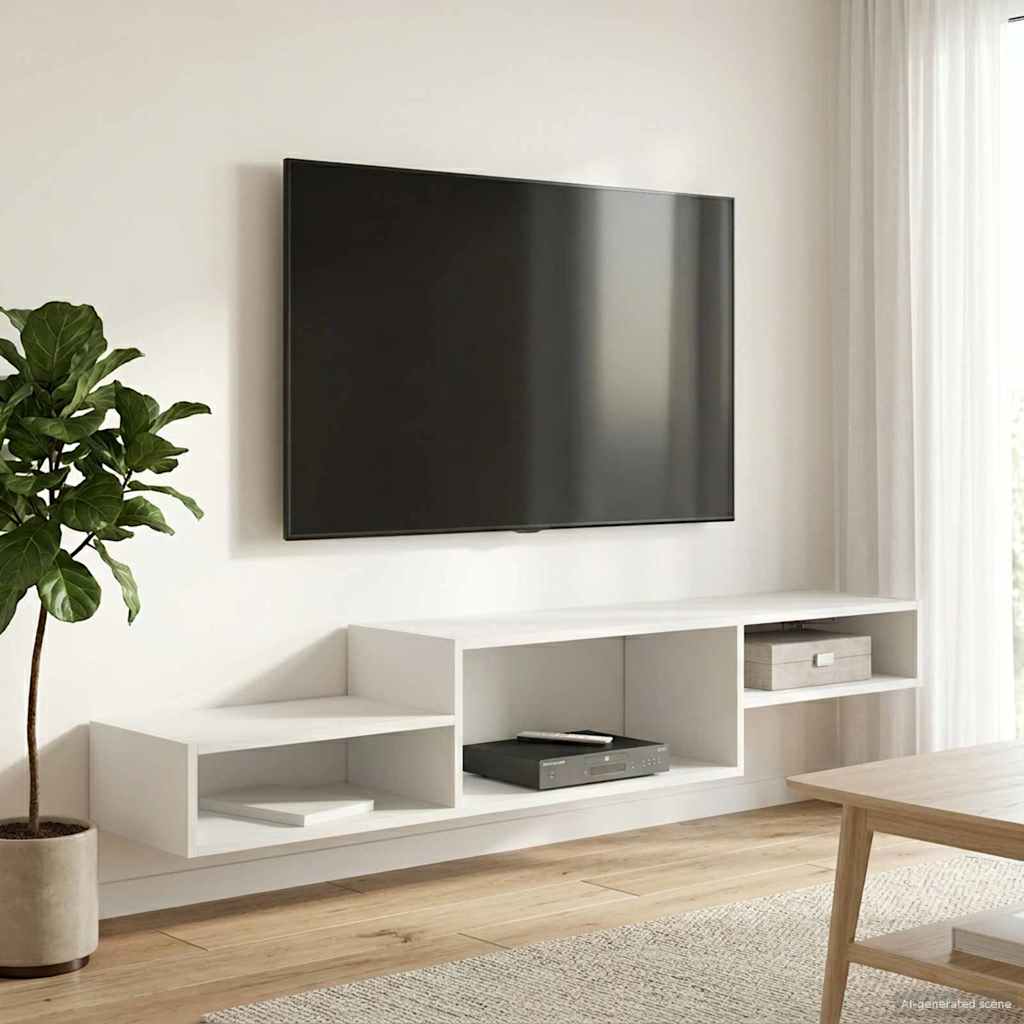 vidaXL Wandgemonteerd tv-meubel Muurmontage Wit 150 x 28 x 26 cm