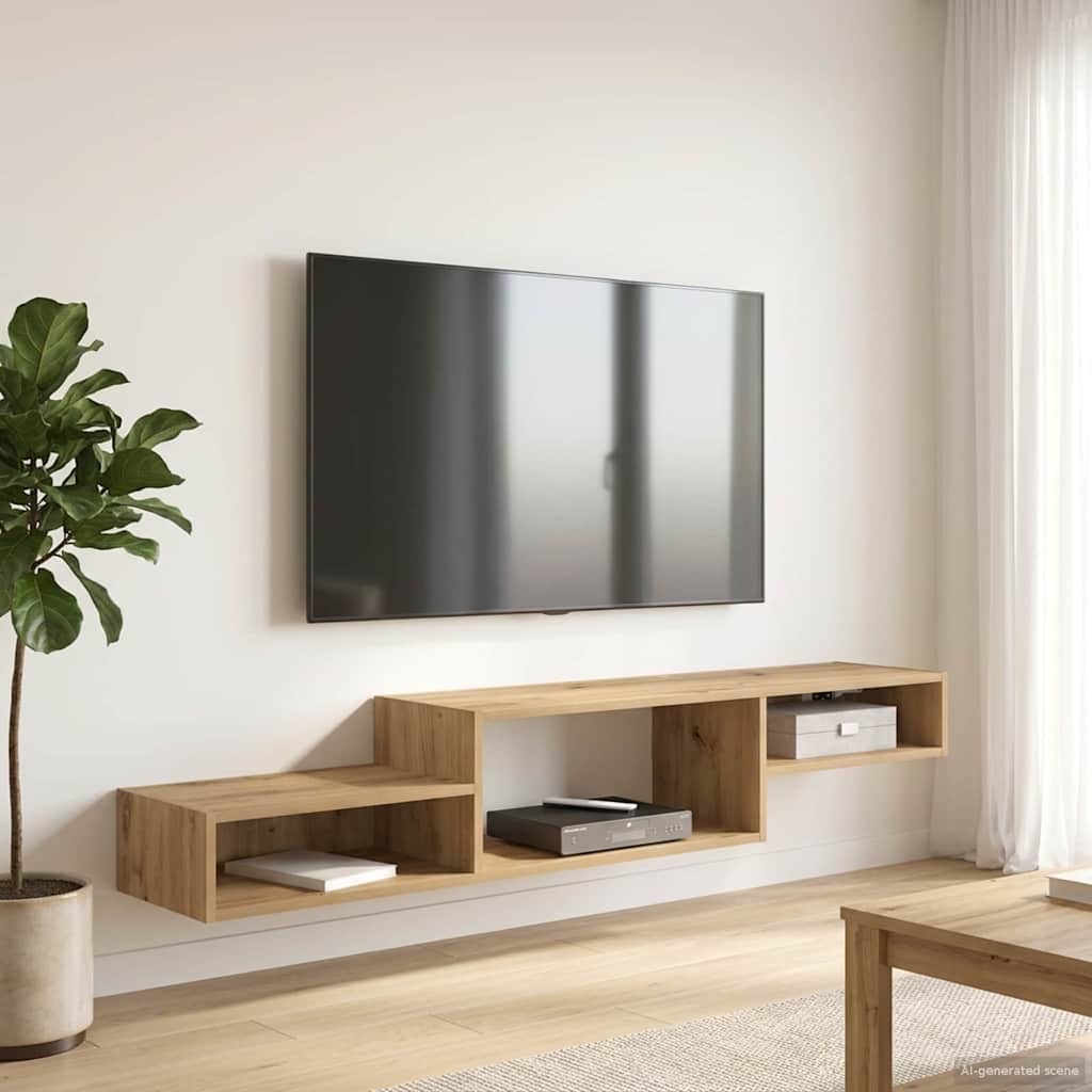 vidaXL Wandgemonteerd tv-meubel Muurmontage Wit 150 x 28 x 26 cm