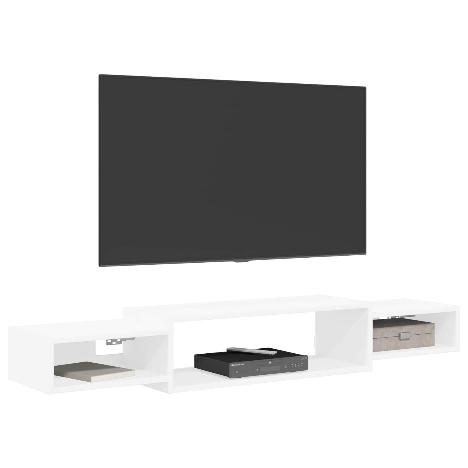 vidaXL Wandgemonteerd tv-meubel Muurmontage Wit 140 x 28 x 21 cm