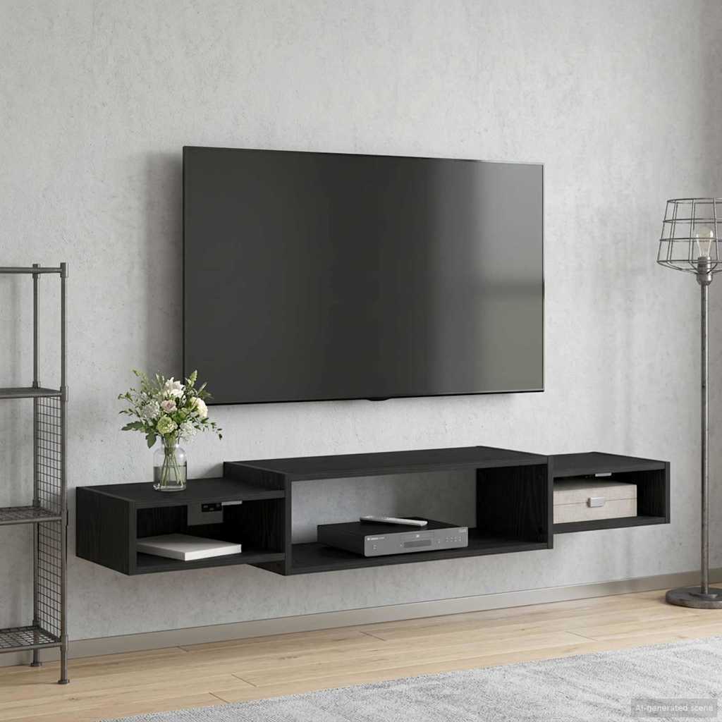 vidaXL Wandgemonteerd tv-meubel Muurmontage Wit 140 x 28 x 21 cm