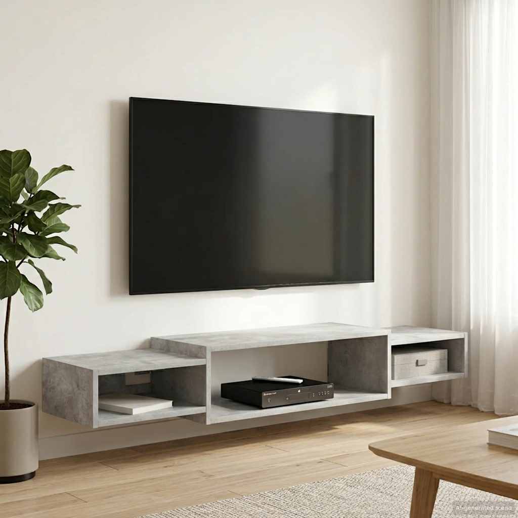 vidaXL Wandgemonteerd tv-meubel Muurmontage Wit 140 x 28 x 21 cm