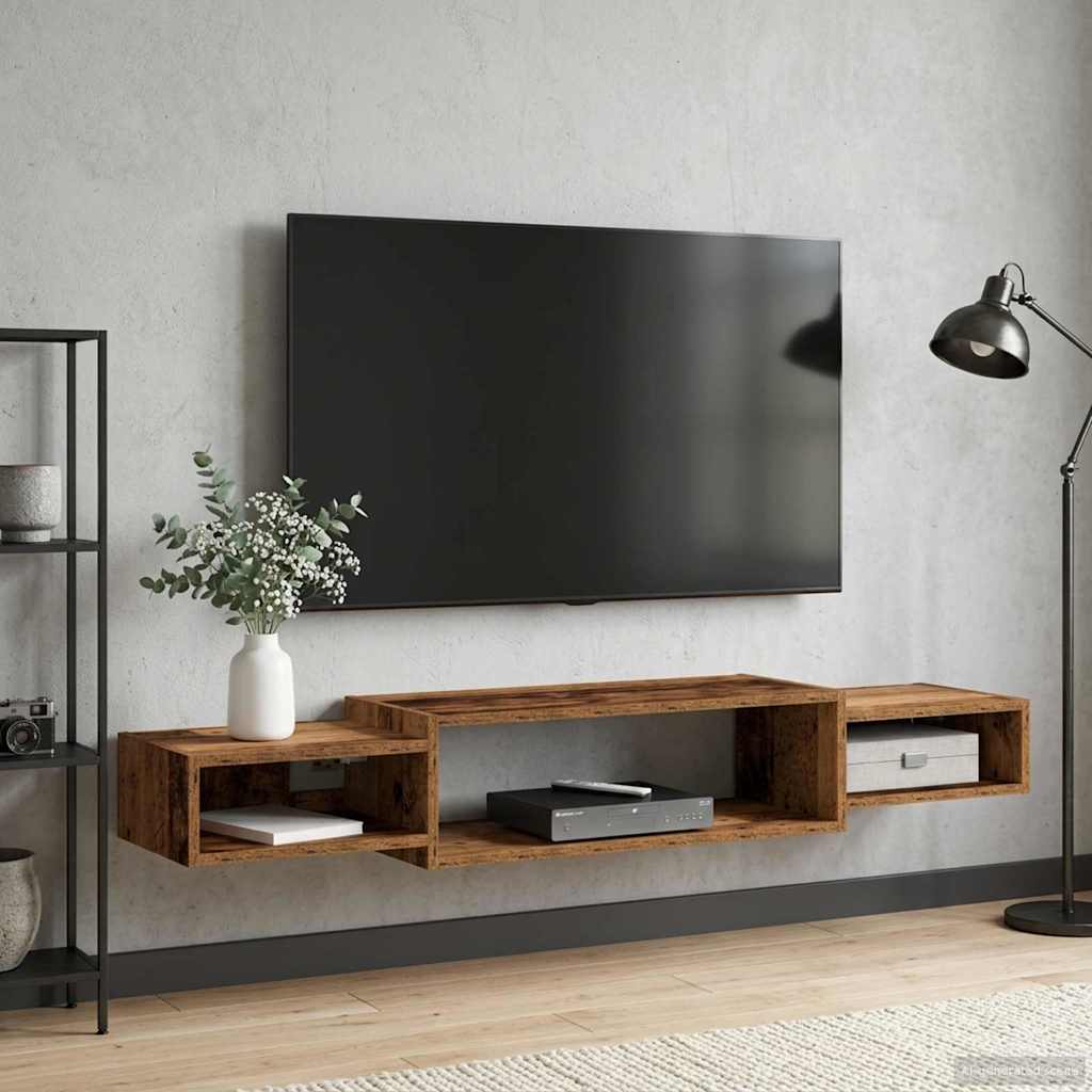 vidaXL Wandgemonteerd tv-meubel Muurmontage Wit 140 x 28 x 21 cm