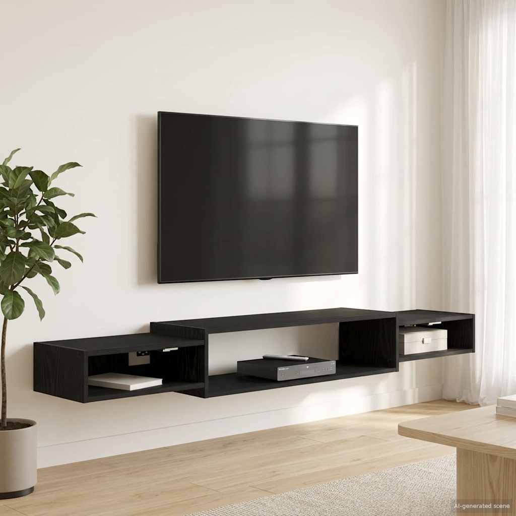 vidaXL Wandgemonteerd tv-meubel Muurmontage Wit 140 x 28 x 21 cm