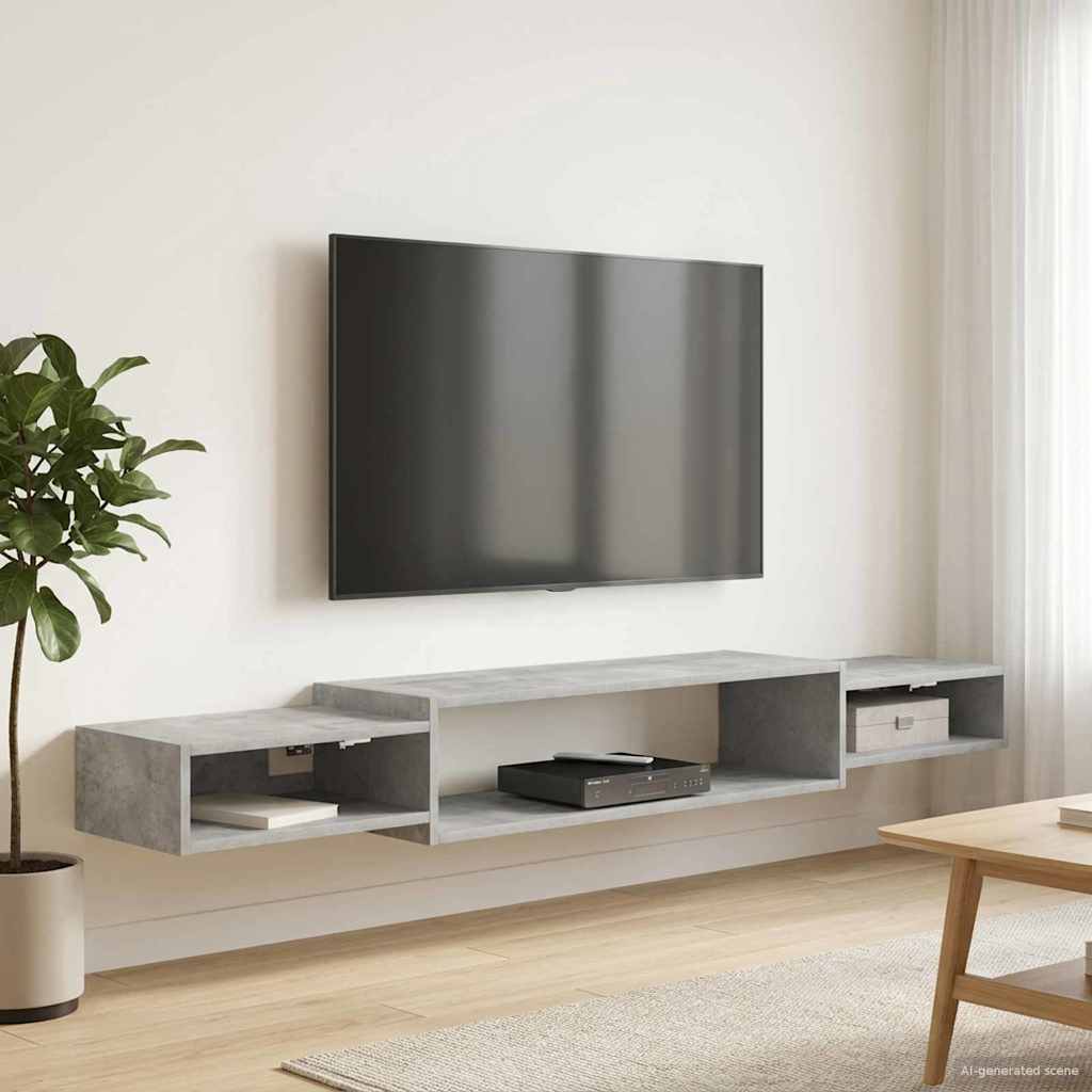 vidaXL Wandgemonteerd tv-meubel Muurmontage Wit 140 x 28 x 21 cm
