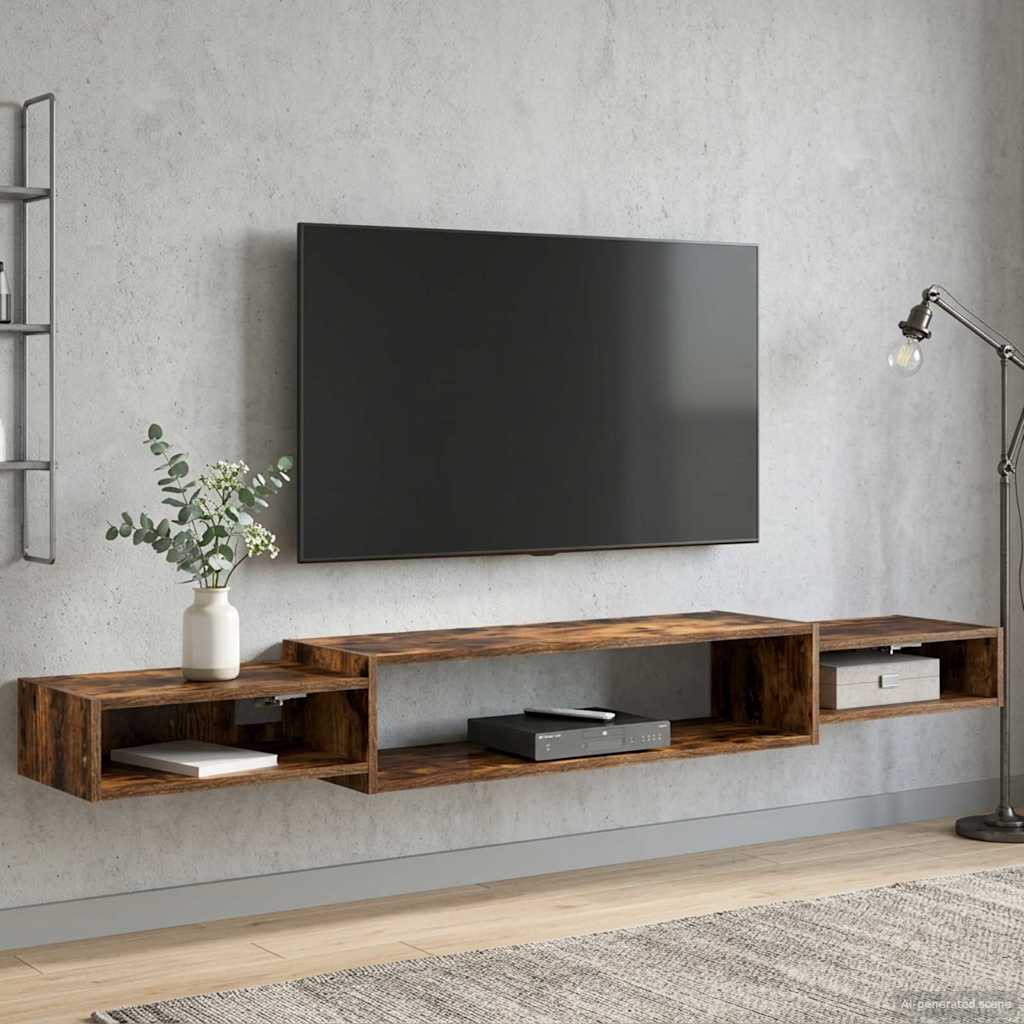 vidaXL Wandgemonteerd tv-meubel Muurmontage Wit 140 x 28 x 21 cm