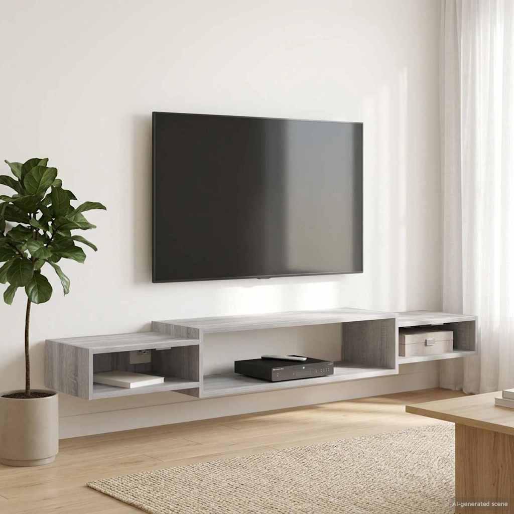 vidaXL Wandgemonteerd tv-meubel Muurmontage Wit 140 x 28 x 21 cm