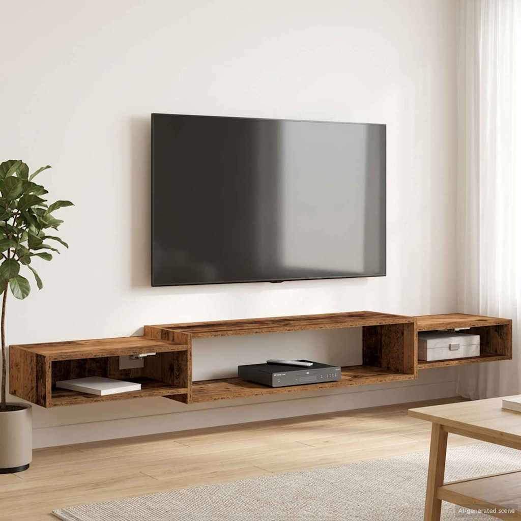 vidaXL Wandgemonteerd tv-meubel Muurmontage Wit 140 x 28 x 21 cm