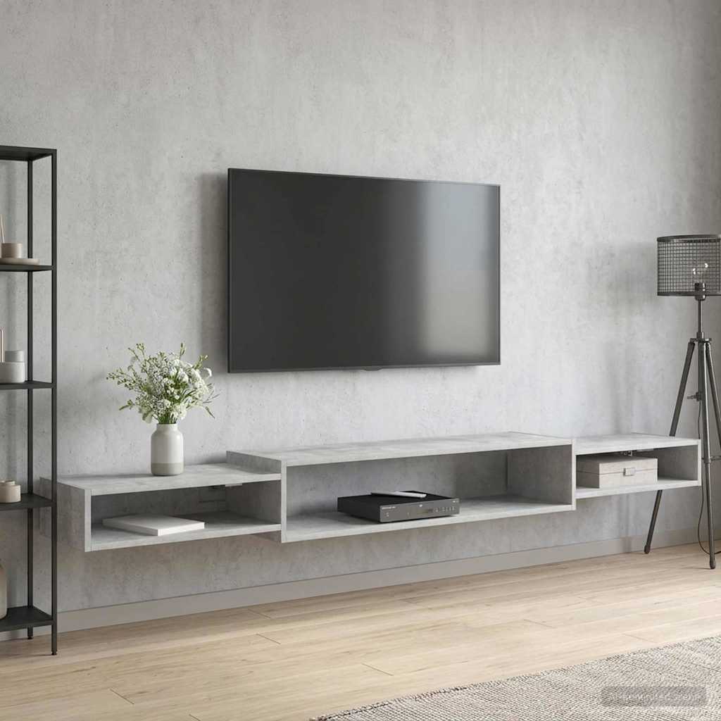 vidaXL Wandgemonteerd tv-meubel Muurmontage Wit 140 x 28 x 21 cm