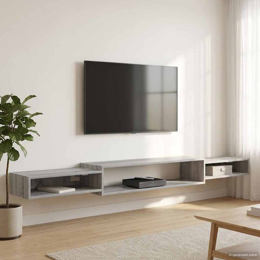 vidaXL Wandgemonteerd tv-meubel Muurmontage Wit 140 x 28 x 21 cm