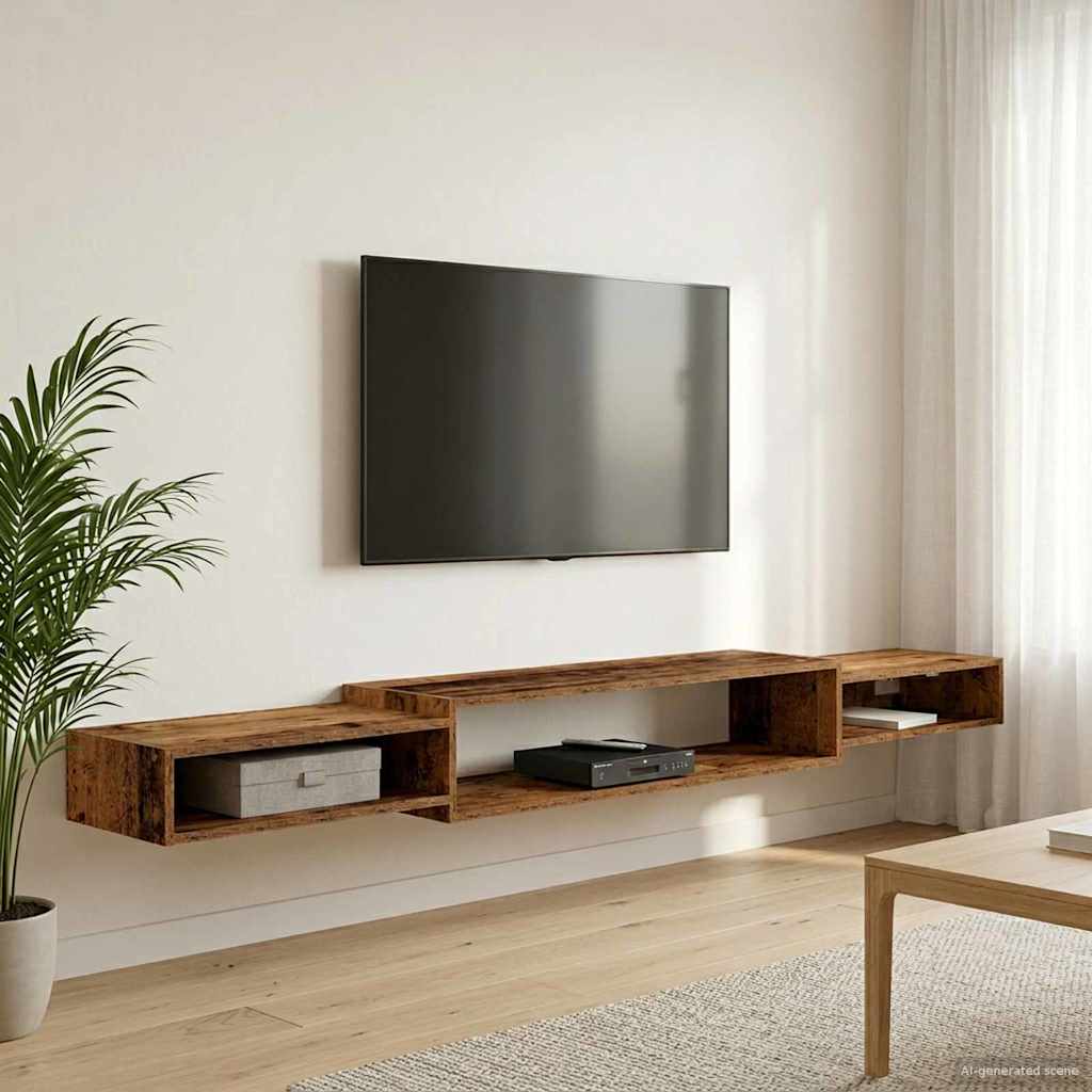 vidaXL Wandgemonteerd tv-meubel Muurmontage Wit 140 x 28 x 21 cm