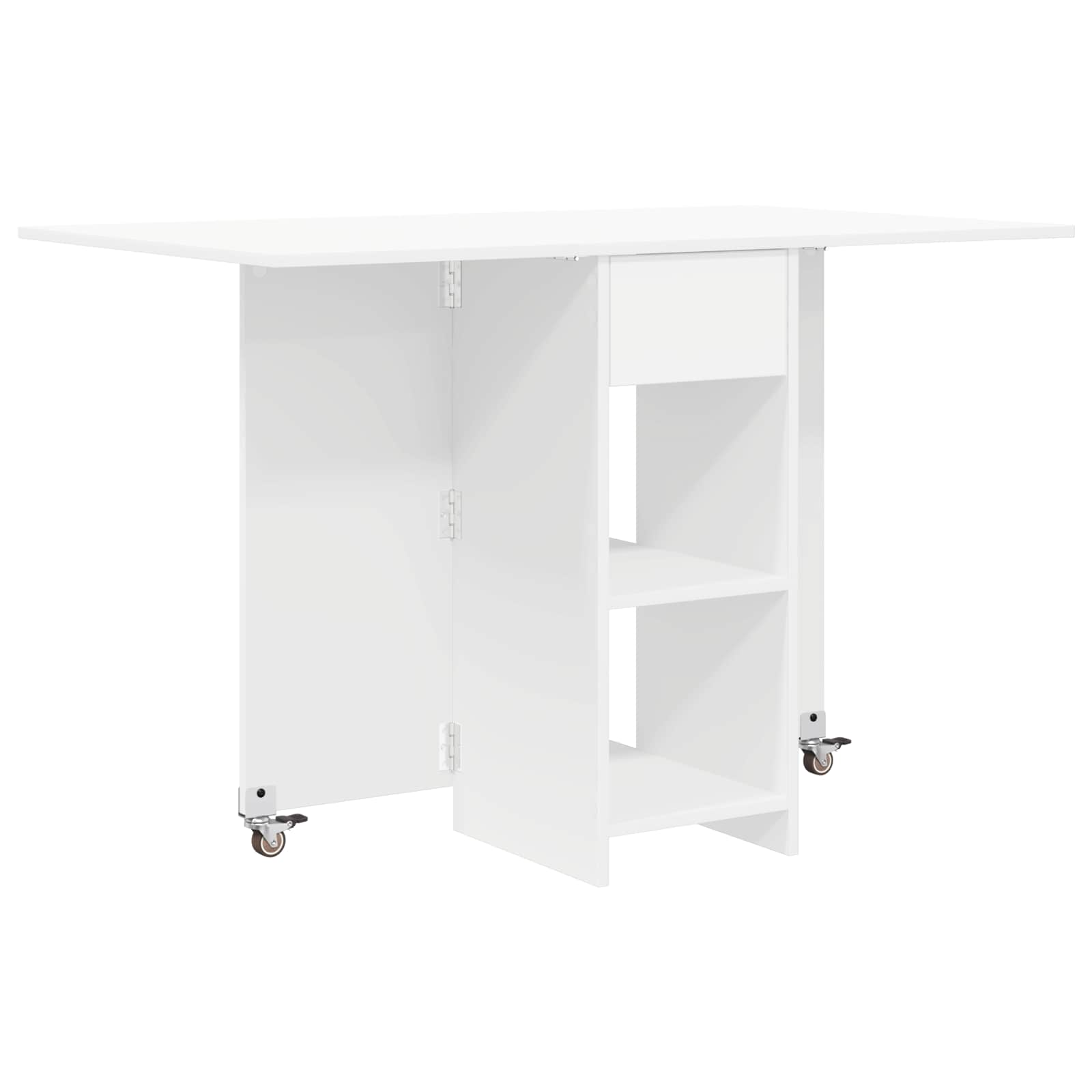 vidaXL Eettafel 115 x 70 x 75 cm Bewerkt hout Wit Rechthoekig