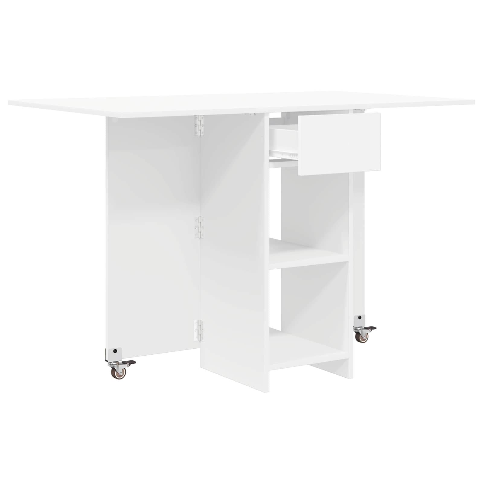 vidaXL Eettafel 115 x 70 x 75 cm Bewerkt hout Wit Rechthoekig