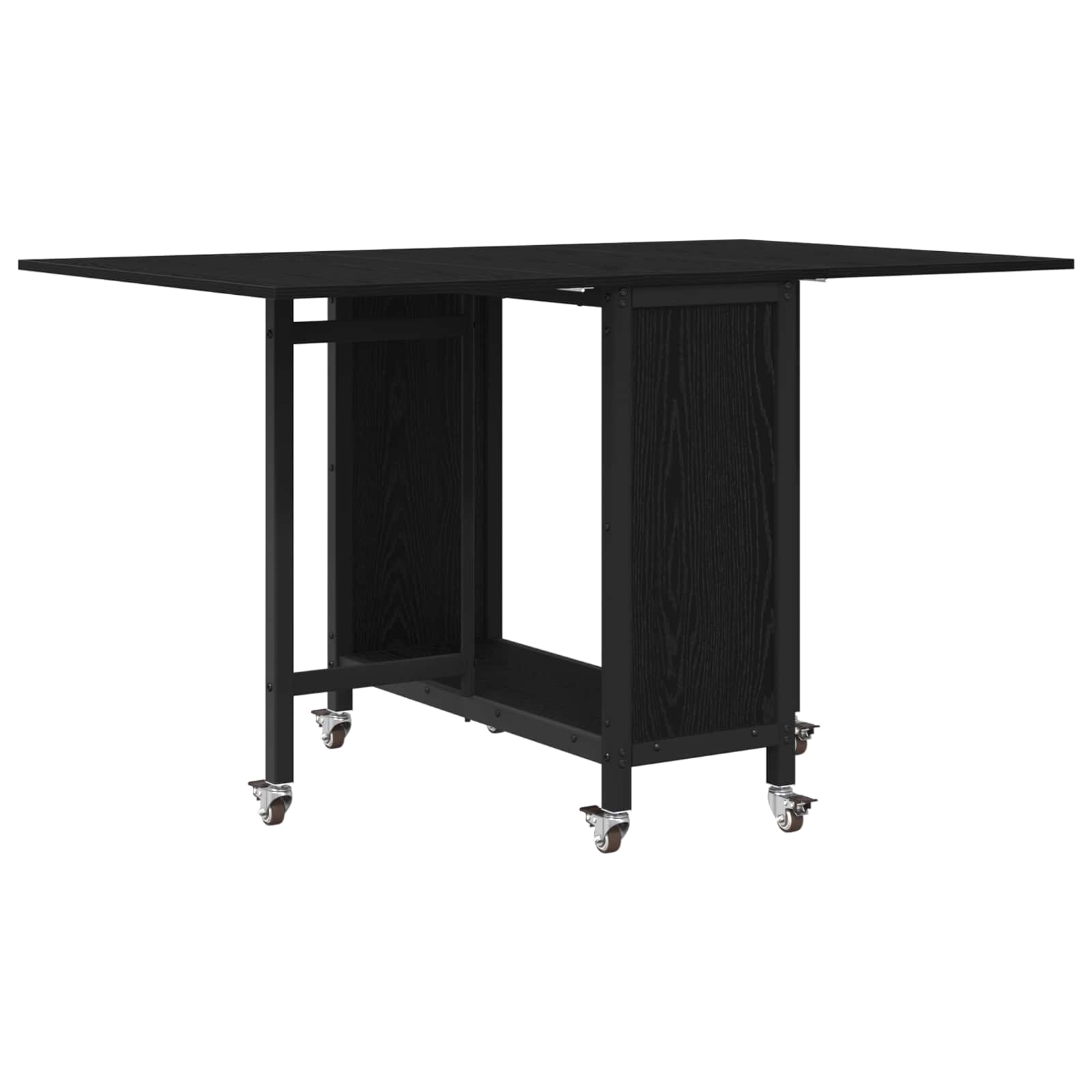 vidaXL Opvouwbare eettafel met wielen 130 x 80 x 76,5 cm Bewerkt hout