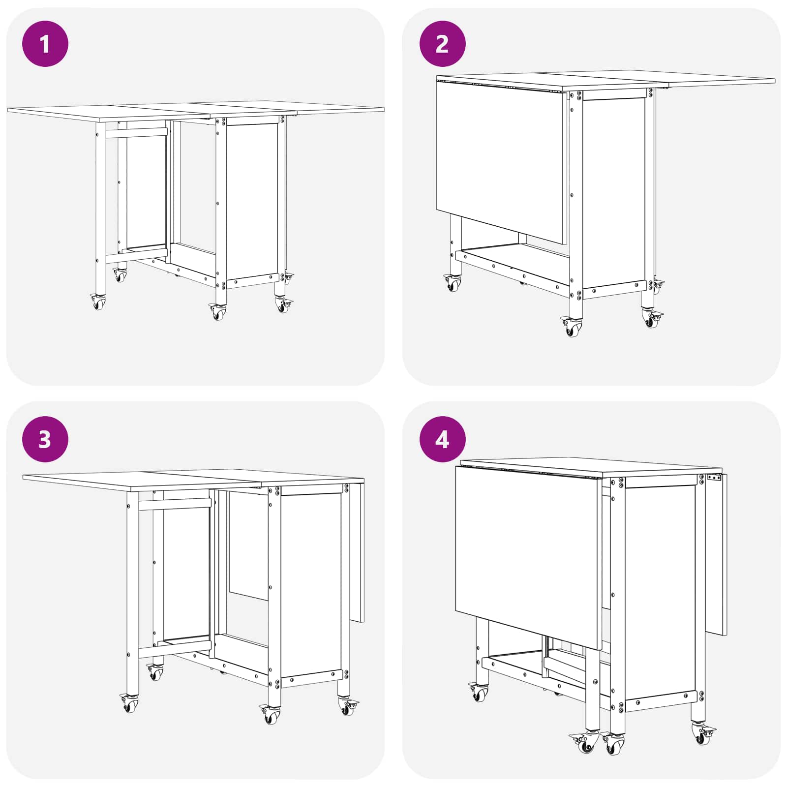 vidaXL Opvouwbare eettafel met wielen 130 x 80 x 76,5 cm Bewerkt hout