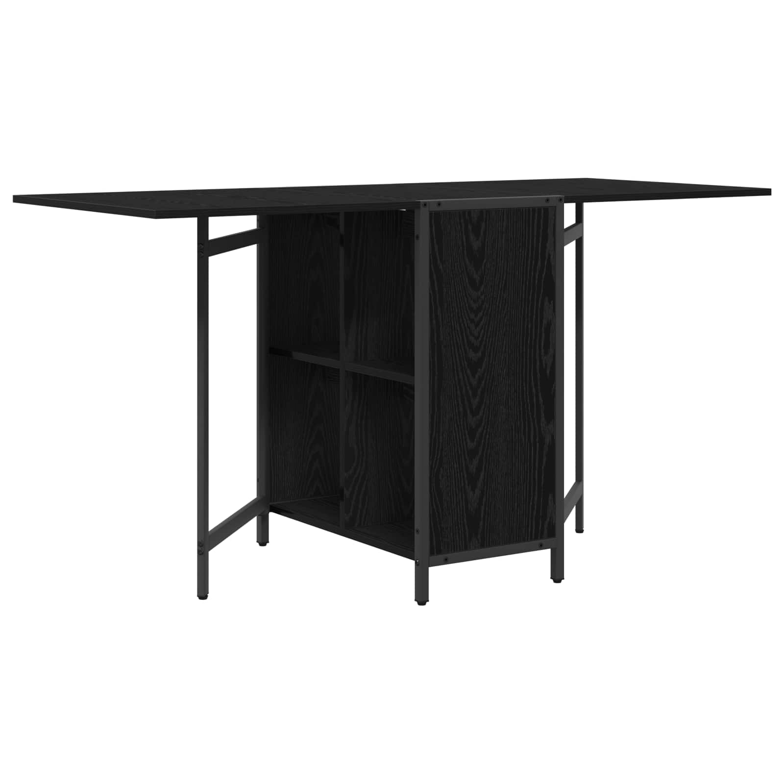 vidaXL Eettafel 144 x 60 x 75 cm Bewerkt hout Zwart eiken Rechthoekig